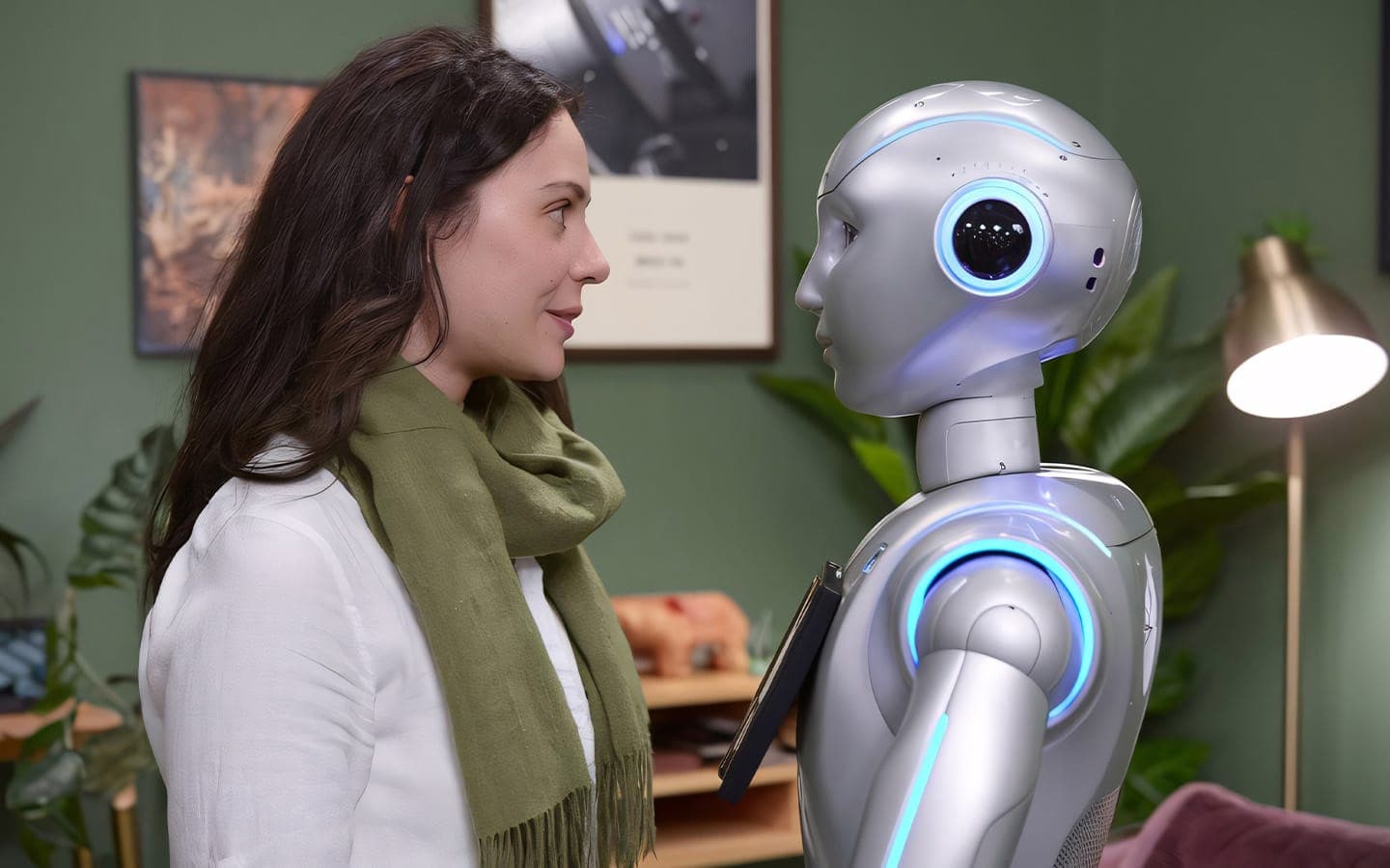 Perceived self-aware AI talking to human