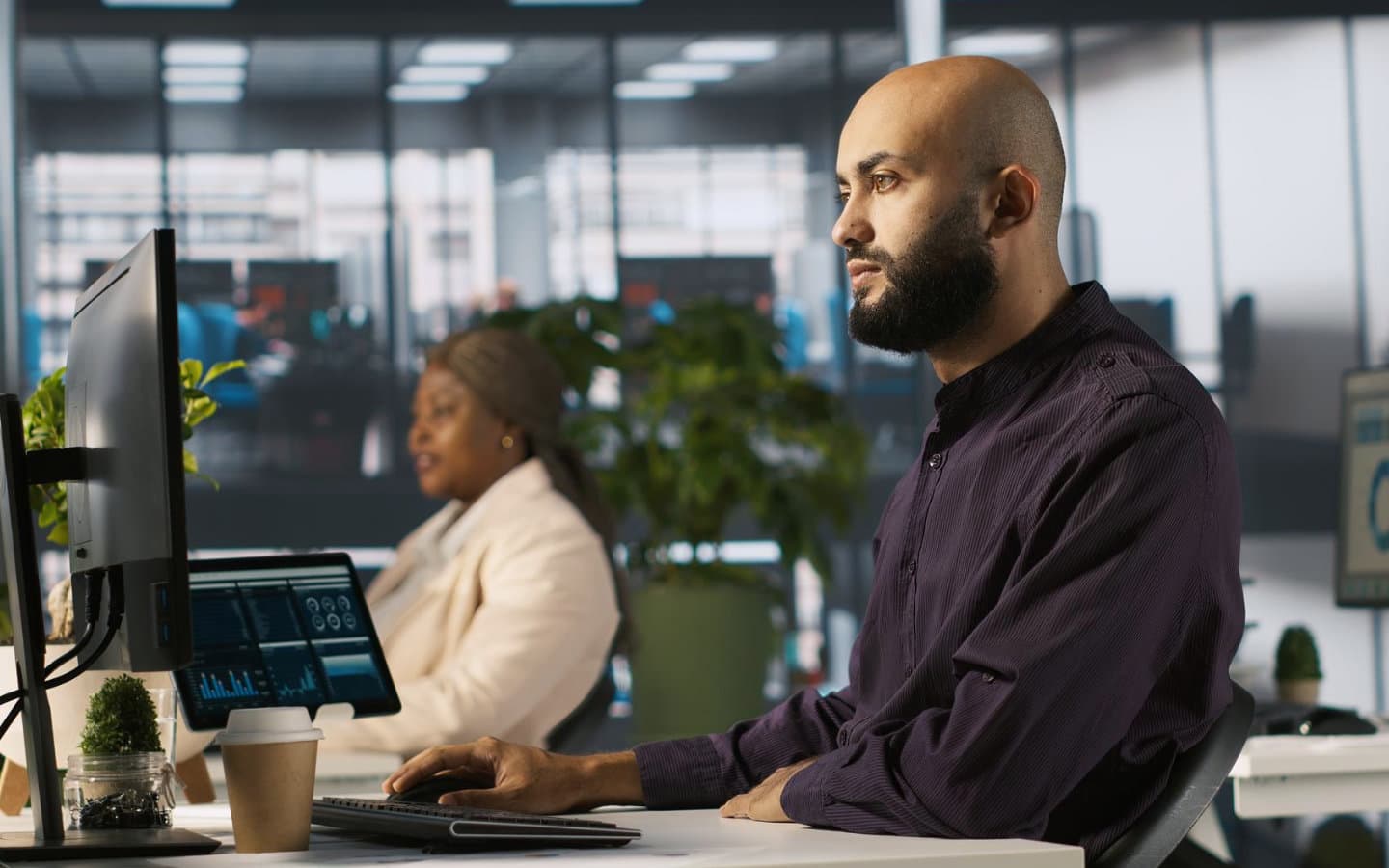 Person is using AI security software