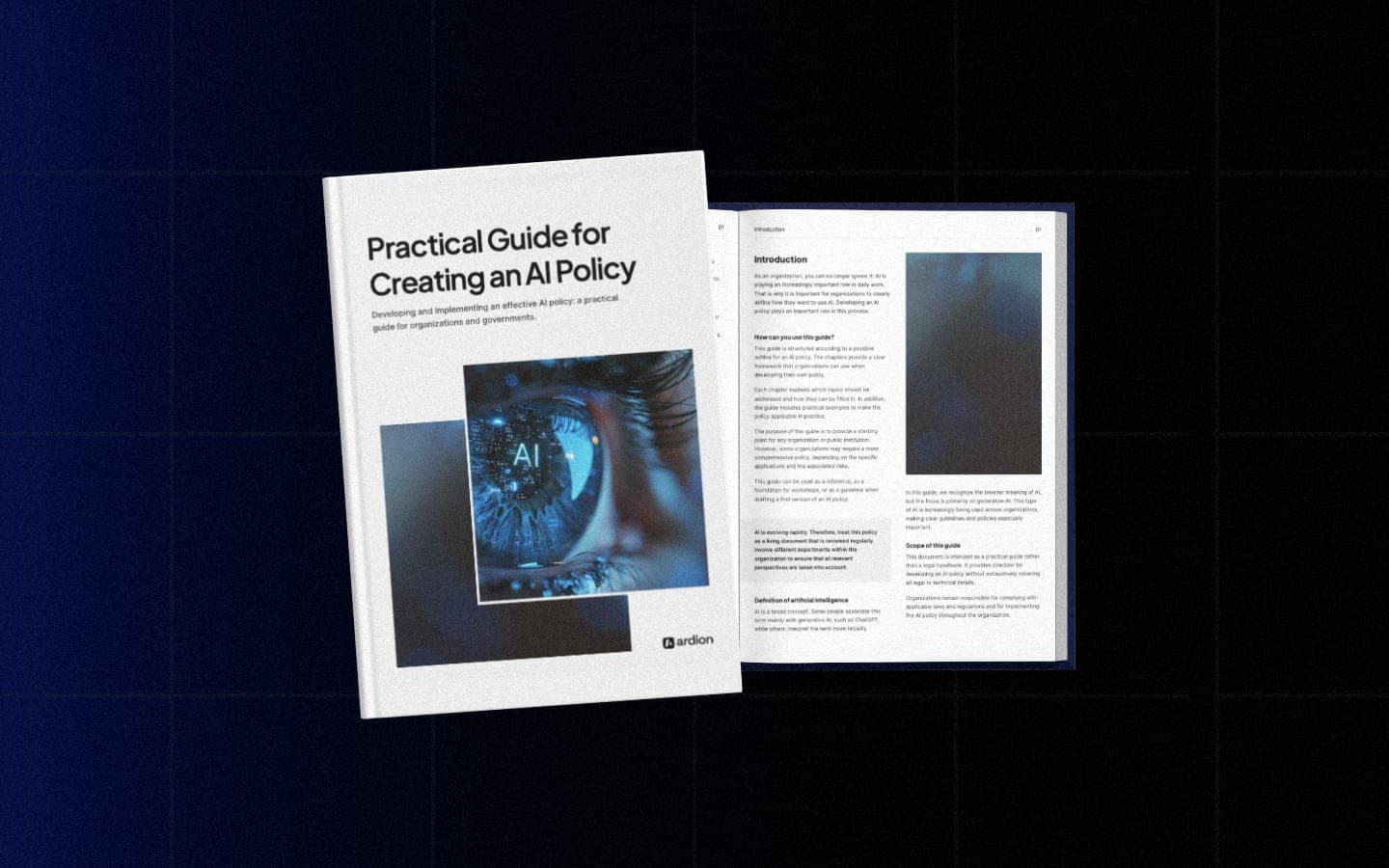Cover for Practical Guide Creating AI policy
