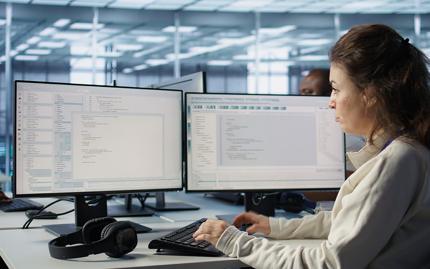 Women building protection against AI data leak