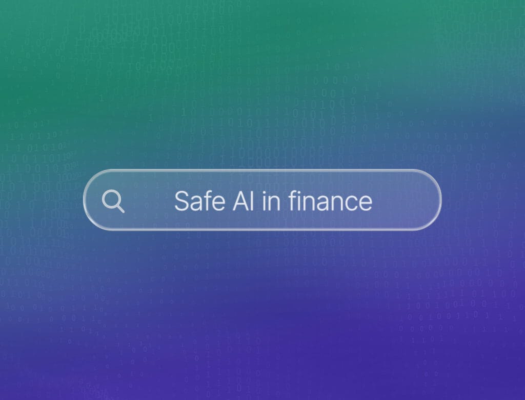 Safe AI in finance